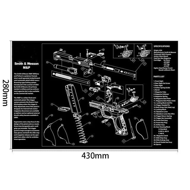 Waffenreinigungsmatte Glock - AK47