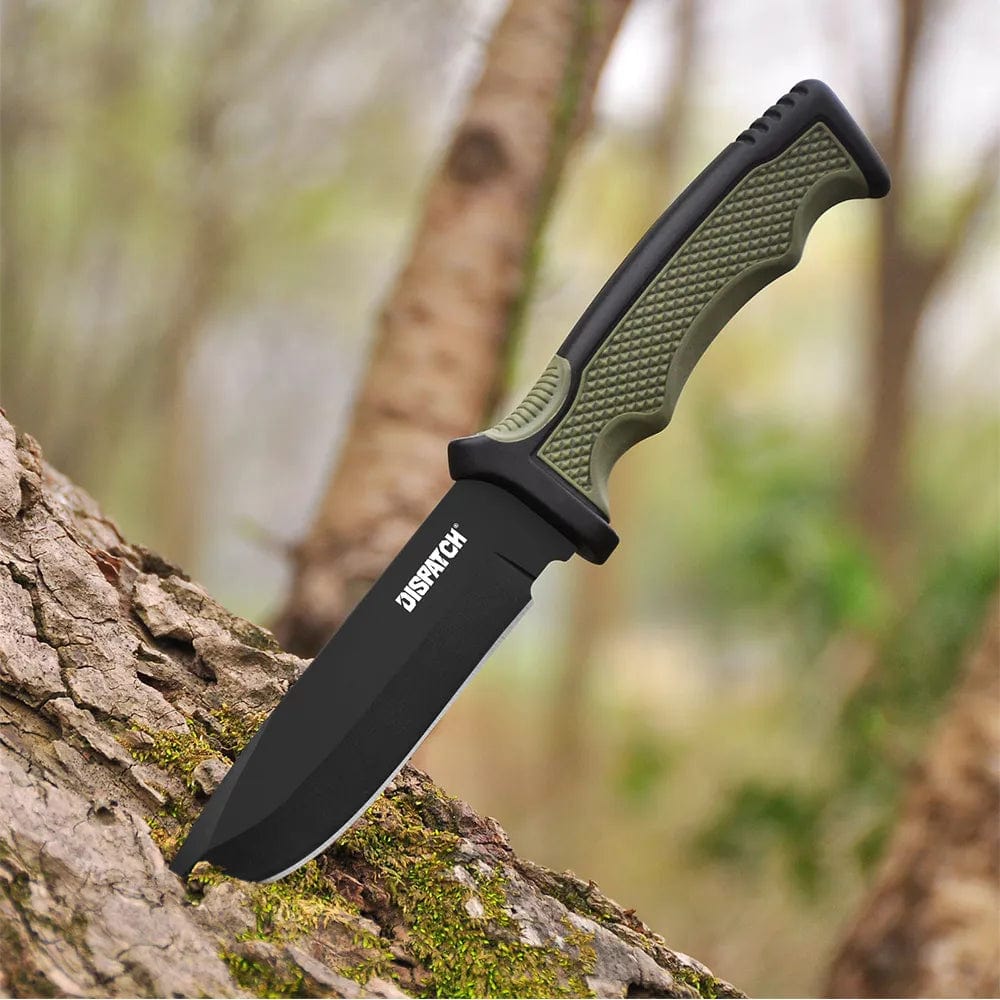 Dispatch survival &amp; outdoor knife, hunting knife with non-slip handle