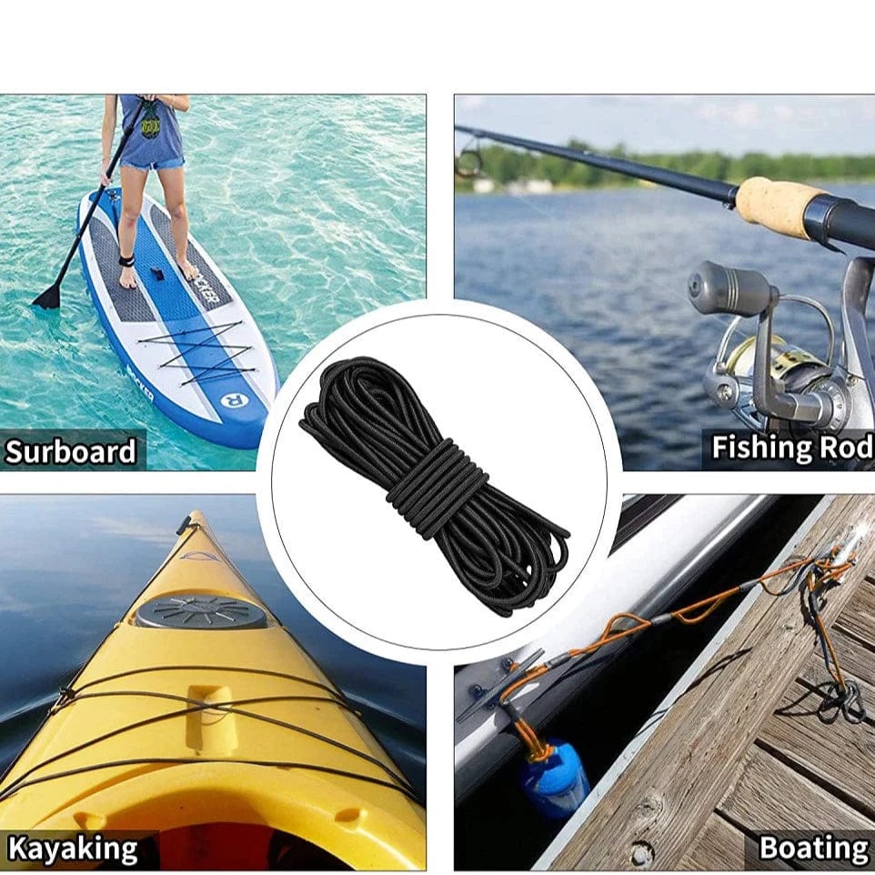 (TOUS) Corde élastique solide de 10 mètres, corde élastique élastique pour la fabrication de bijoux, projets en plein air, tente, kayak, bateau
