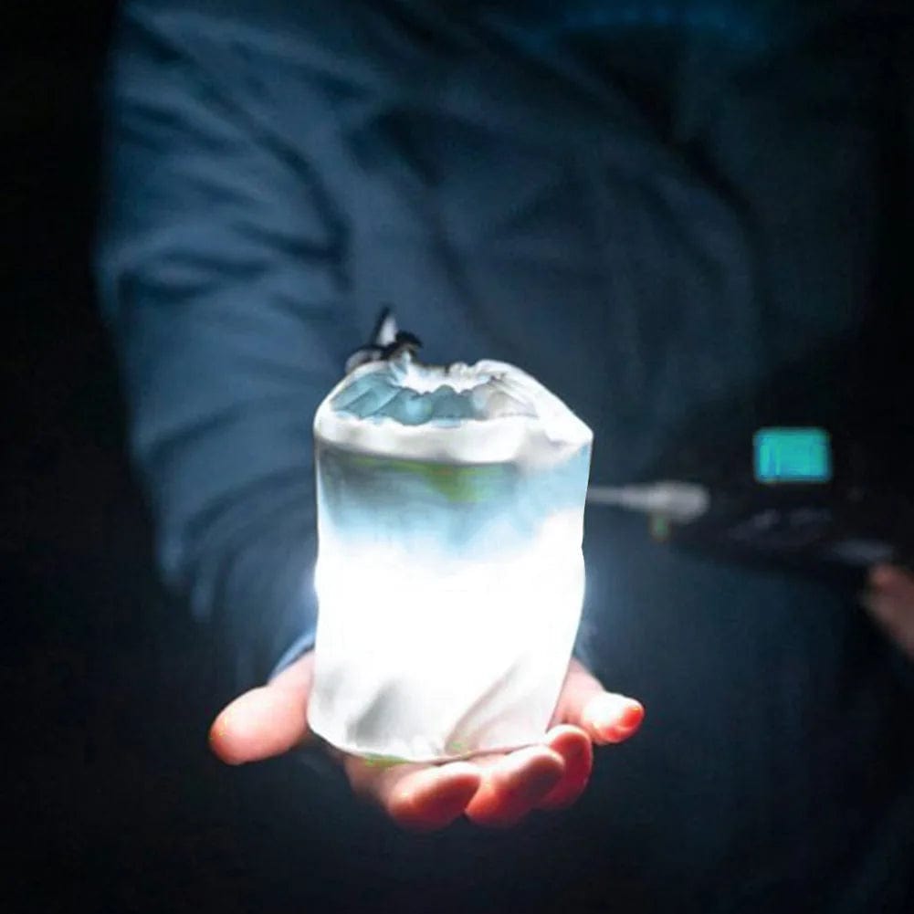 Lumière LED gonflable pliable Portable voyage multicolore alimenté par USB variateur LED lumière de Camping lampe de tente extérieure