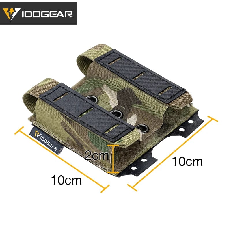 (CH&amp;DE) IDOGEAR Tactical Mag Pouch 9mm Double Mag Carrier Carbon Fiber MOLLE Pouch Camo 3590