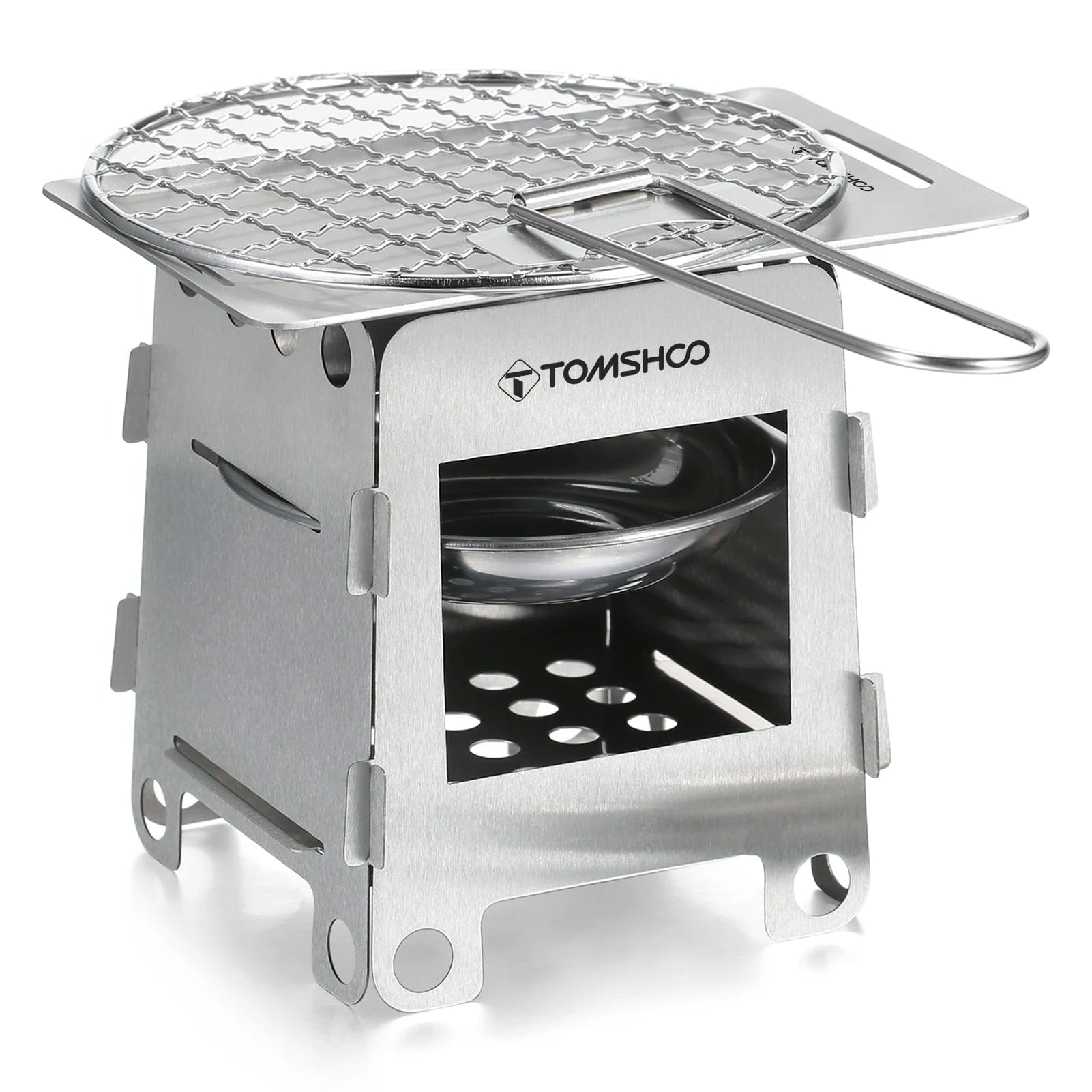 Tomshoo cuisinière pliante en acier inoxydable/grill extérieur