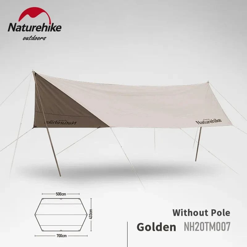 Naturehike Premium Sonnenschutz aus Baumwolle 7x4M - 5-8 Personen Golden Without Pole prepper-store.com