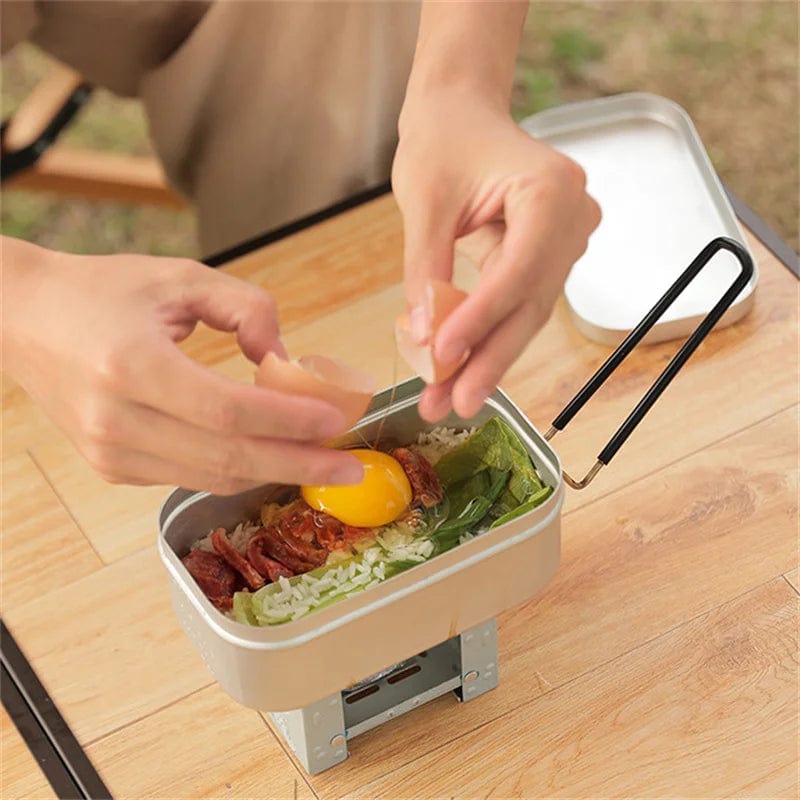 Faltbare Aluminium-Lunchbox mit Griff 800ml/1000ml