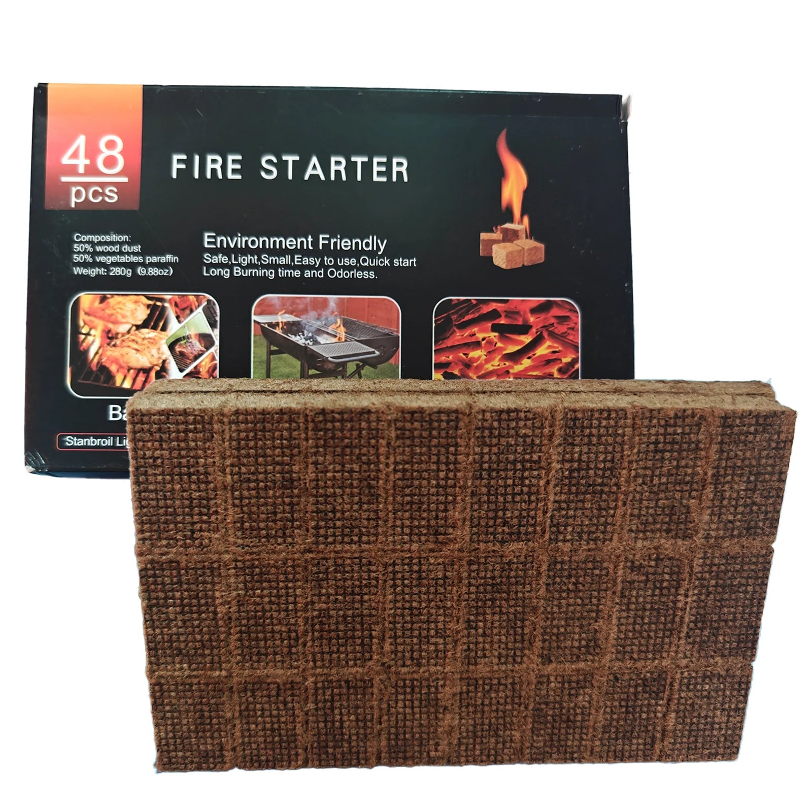 Firelighters for fireplace, grill &amp; fire pit – 24/32/48 pieces