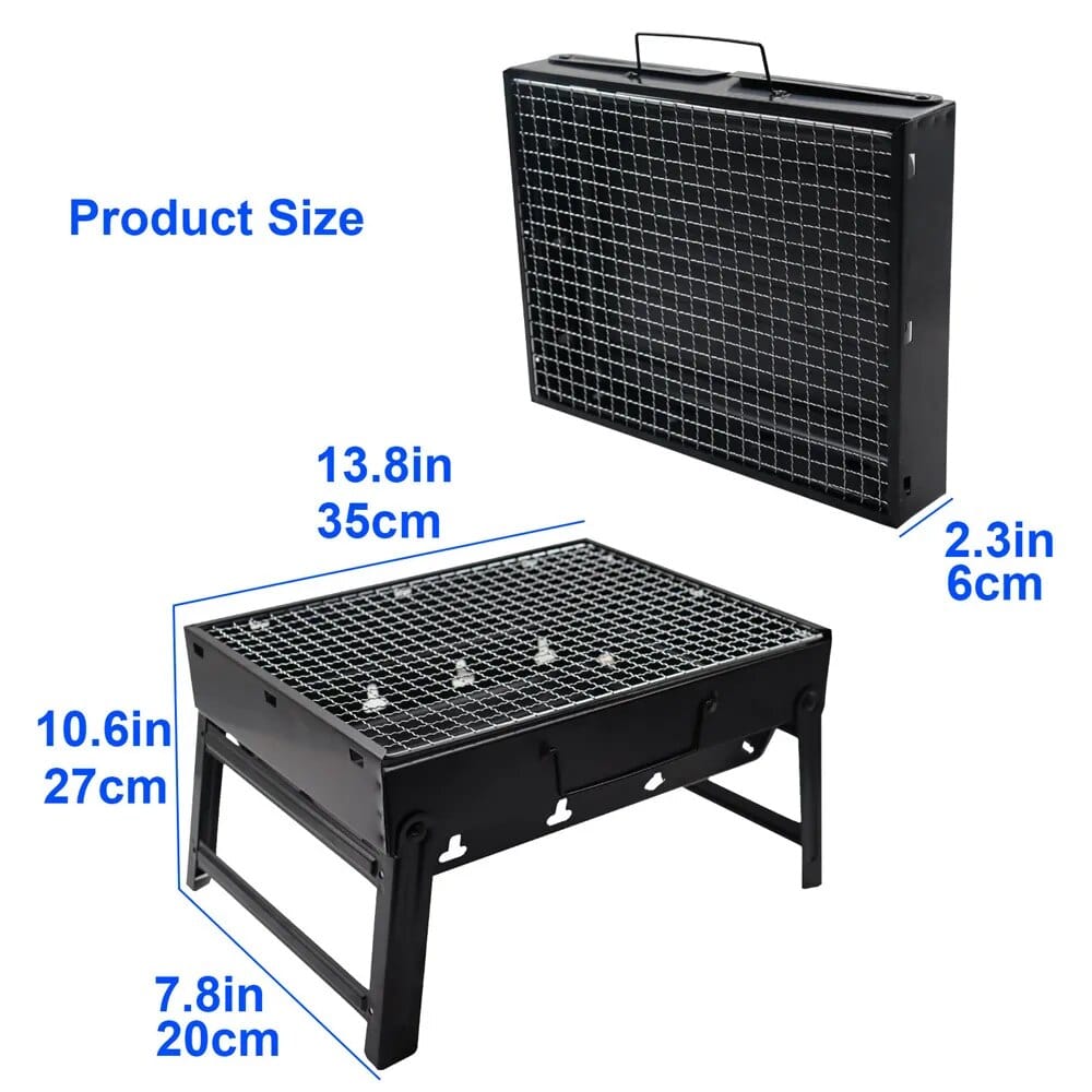 (OUT OF STOCK) Picnic Barbecue Charcoal Grill for Outdoor Grilling Made of Stainless Steel 35*27*20cm 