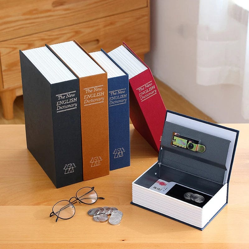 Book safe with security combination lock, money box