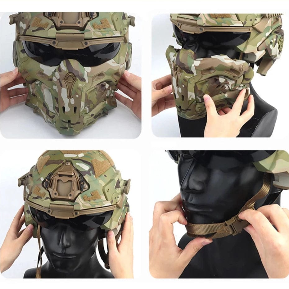 W-Ronin tactical assault helmet, including communication headset / anti-fog fan