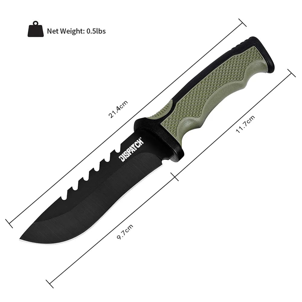 Couteau de survie et d'extérieur Dispatch, couteau de chasse avec manche antidérapant