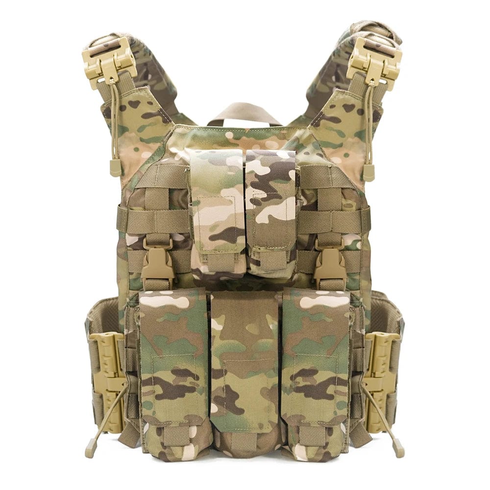 Rhino Rescue - Taktische Weste mit Schnellverschluss, militärisch, modular, atmungsaktiv Camouflage Prepper-Store.com