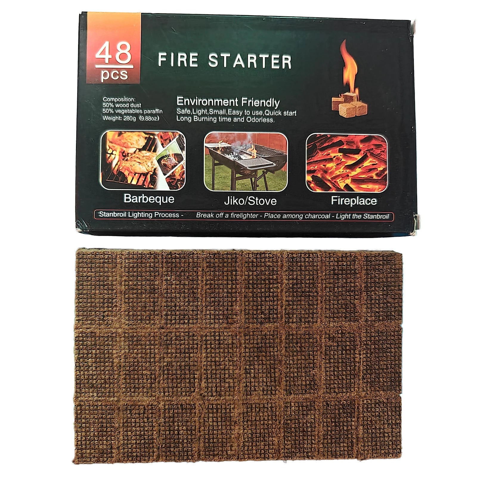 Firelighters for fireplace, grill &amp; fire pit – 24/32/48 pieces