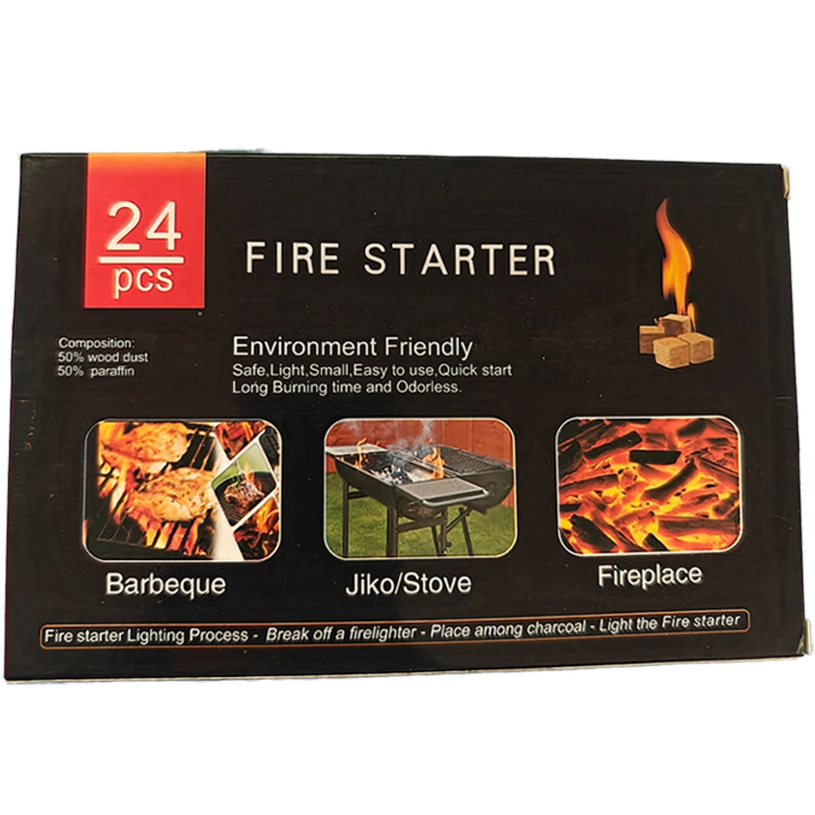 Firelighters for fireplace, grill &amp; fire pit – 24/32/48 pieces