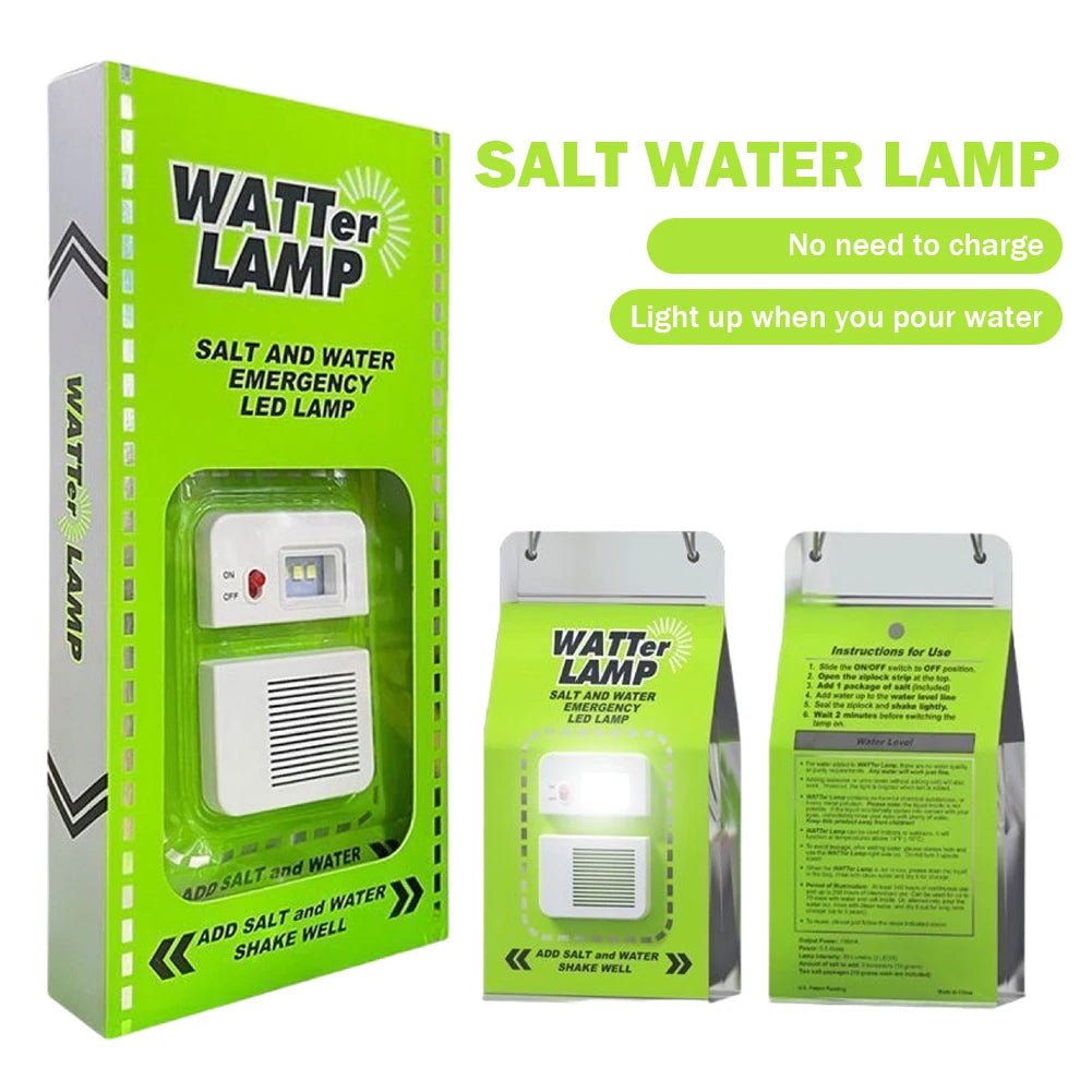 Lampe de secours LED à eau salée, étanche, Portable, pour Camping, lampe de secours