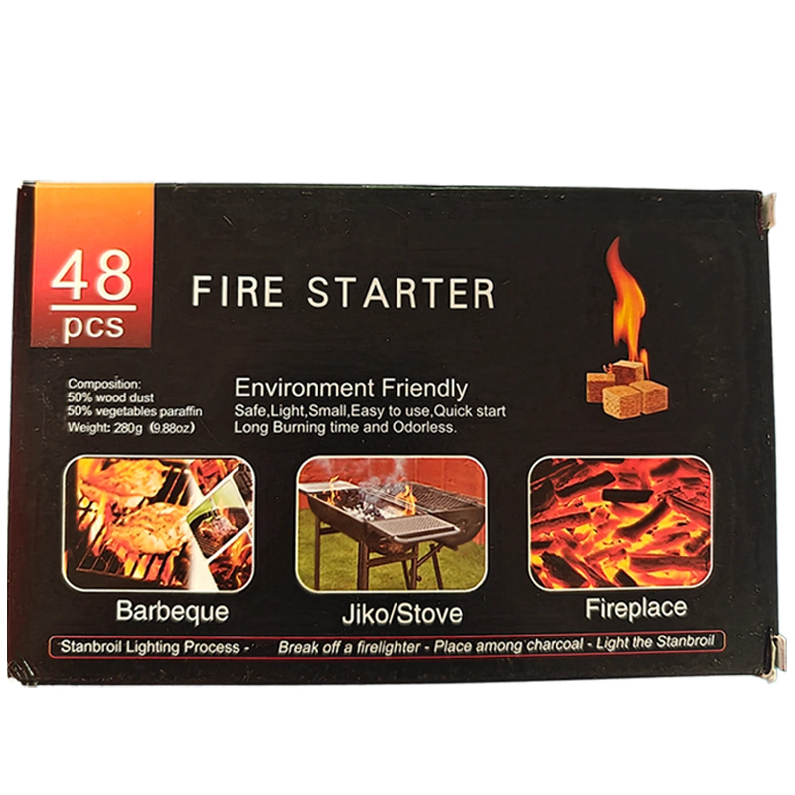 Firelighters for fireplace, grill &amp; fire pit – 24/32/48 pieces