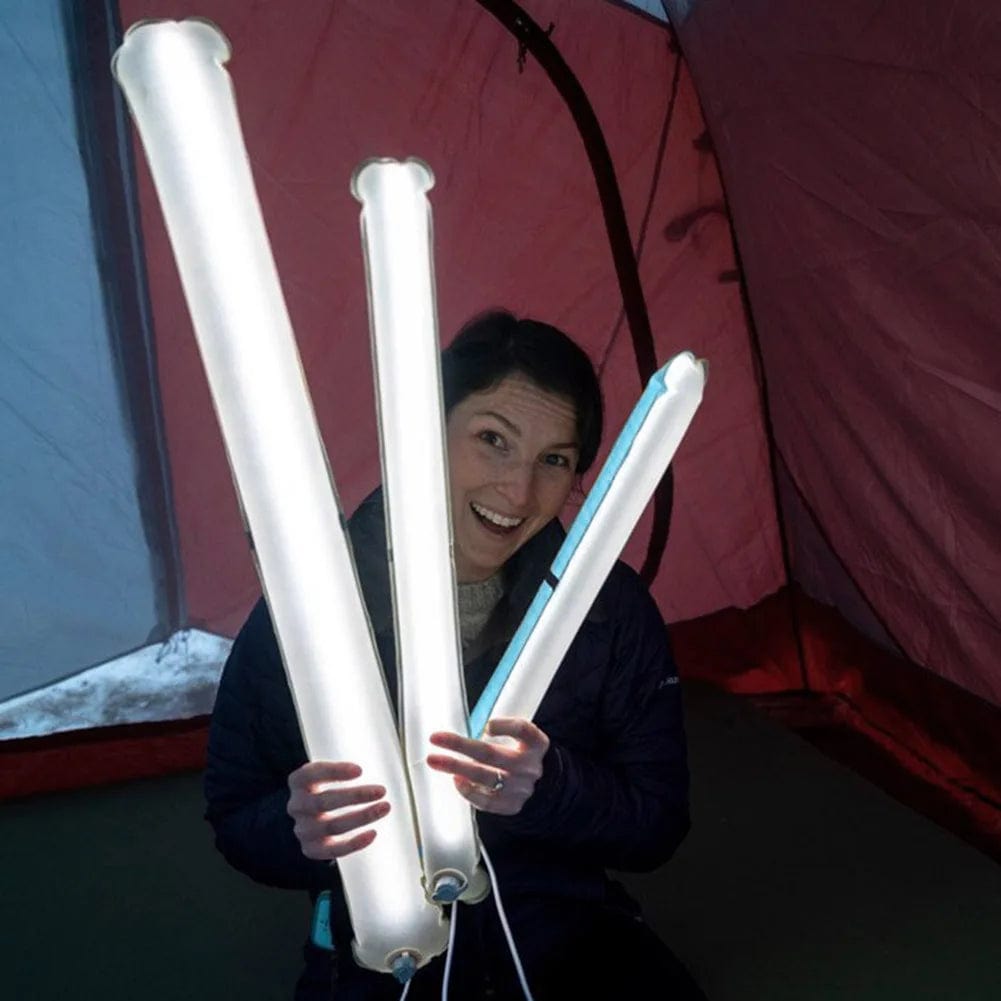 Lumière LED gonflable pliable Portable voyage multicolore alimenté par USB variateur LED lumière de Camping lampe de tente extérieure