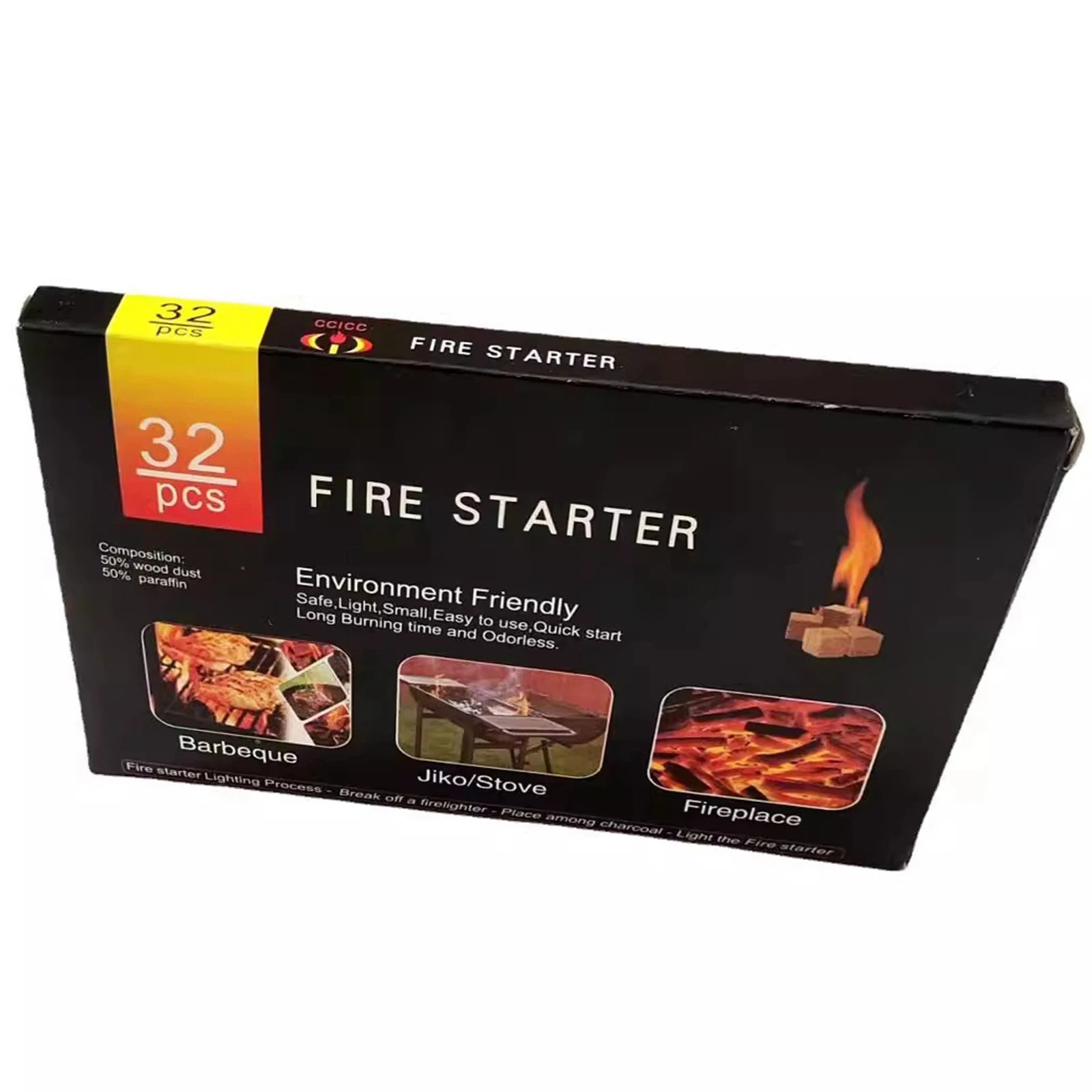 Firelighters for fireplace, grill &amp; fire pit – 24/32/48 pieces