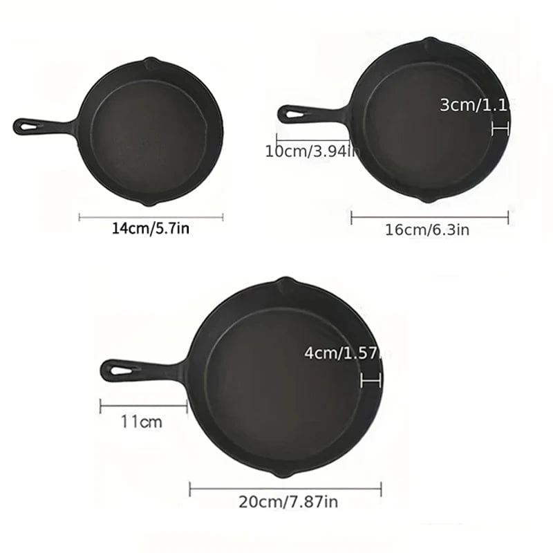 Cast iron frying pan, uncoated &amp; seasoned