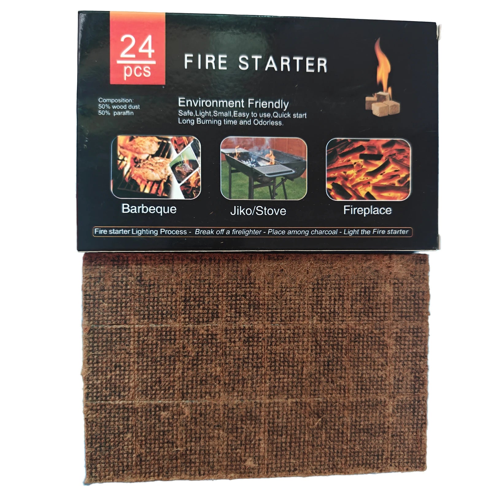 Firelighters for fireplace, grill &amp; fire pit – 24/32/48 pieces