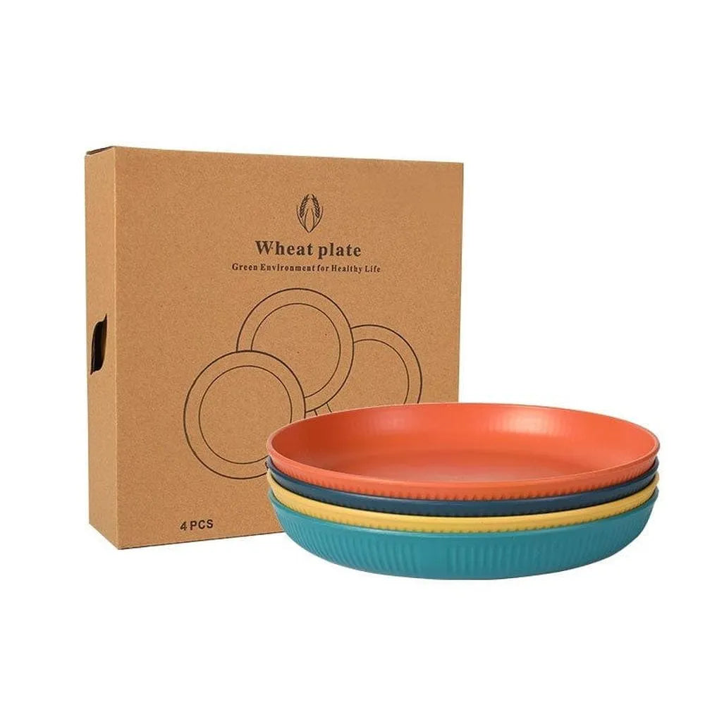 Weizenstroh Campingteller, Schalen und Becher Set - Plastikfrei-Prepper-Store.com