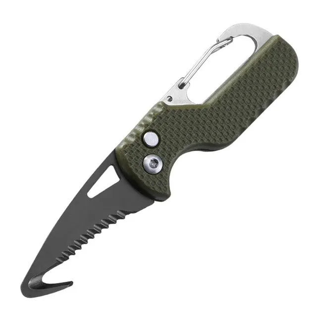 Multifunktionales Outdoor-Gurtmesser mit Edelstahlklinge und Glasfasergriff