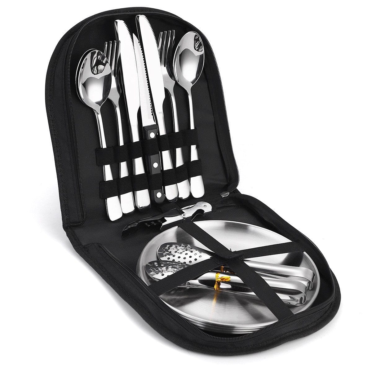 Camping Besteck Set – Edelstahl (10/20 Stück) 20x Silber prepper-store.com