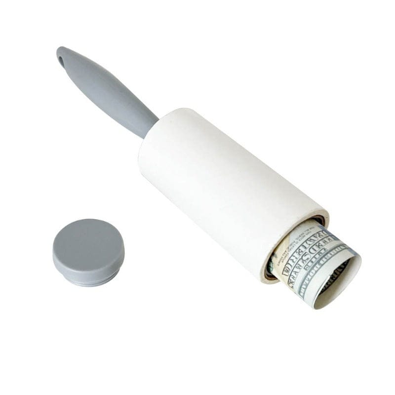 Lint roller with secret hiding place